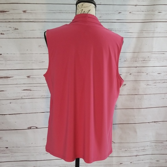 NWT Anne Klein Pink Pleated Surplice Top - Picture 4 of 8